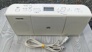 中古 TOSHIBA ラジオ CD プレイヤー TY-C23 ステレオ ラジカセ 東芝 FM CD ホワイト CUTEBEAT