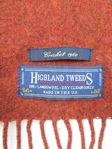 ハイランドツイード イギリス製 マフラー ブラウン ★ HIGHLAND TWEEDS UK製 フリンジ付き ウール メンズ レディース_画像5