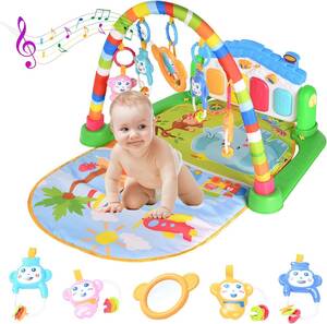WYSWYG ベビージム プレイマット 赤ちゃん ベビーマット 幼児 おもちゃ トイピアノ 感覚刺激 室内 出産祝いプレゼント H76