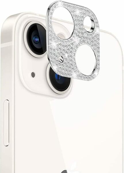 iPhone 13 / iPhone 13 mini カメラ保護フィルム 【1枚】 シルバー カメラカバー カメラレンズ保護カバー H114