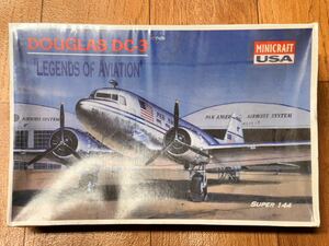 12043 1/144 Minicraft USA 4434 Douglas DC-3 Legends of Aviation ミニクラフトUSA ダグラスDC3 未組立品 シュリンクパック未開封品