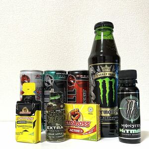 ディスプレイ用　海外製レアエナジードリンク瓶、缶などセットで！　モンスターエナジー　monster REDBULL FIVE HOUR HELL ENERGY DRINK