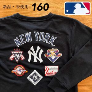 希少！【160】MLB公式 ヤンキース　長袖スウェットトレーナー●大谷翔平 子ども服　キッズ　XS S