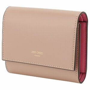 ジミーチュウ 三つ折り財布 JIMMY CHOO MARINDA AYO BALLET PINK CANDY PINK LIGHT GOLD マリンダ 内外バイカラー ミニ財布