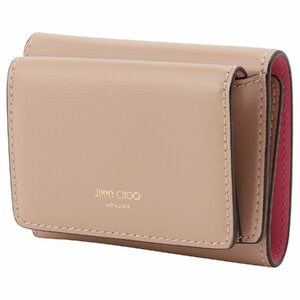 ジミーチュウ 三つ折り財布 JIMMY CHOO NEMO AYO BALLET PINK CANDY PINK LIGHT GOLD ネモ 内外バイカラー ミニ財布