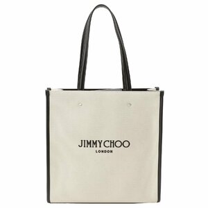 ジミーチュウ トートバッグ JIMMY CHOO N/S TOTE M CZM NATURAL BLACK SILVER キャンバス ミディアム N/S ナチュラル/ブラック レディース