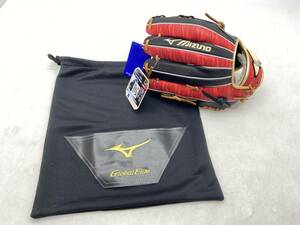 (23579)□MIZUNO(ミズノ) 野球グローブ グラブ 軟式用 グローバルエリート 内野手用 サイズ10 Hselection SIGNA ブラック×レッド 未使用品