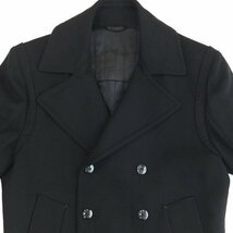 ●未使用 コスチュームナショナルオム CoSTUME NATIONAL HOMME ウールPコート メンズ44 ブラック 国内正規品 60K533 50346 3AB/90247_画像2