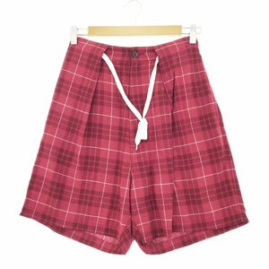 ●2017SS 未使用 Name. ネーム【25000円】チェック柄キュロットスカート メンズ0 レッド ボトムス ハーフパンツ NMPT-17SS-019 1AA/41039