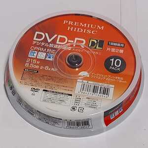 ☆新品未開封品◆録画用 DVD-R DL 片面2層 8.5GB 10枚 8倍速 CPRM対応 HDDR21JCP10SP/HIDISC/0544☆都内より、即日発送可能☆送料無料