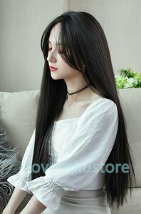  popular beautiful goods * full wig long strut person wool 100% black nature Sara 