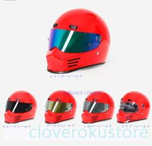 最新作★日本未発売バイクヘルメットガラス繊維フルフェイスオンロードCRGヘルメットサイズ S-XXL選択可能レッド_画像3