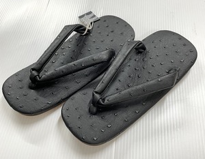 [ Edo ..] with translation sandals setta made in Japan Ostrich pattern two sheets core black L