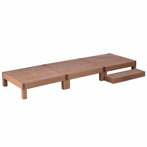  wood deck 3 pcs step 0.75 tsubo human work wooden bench wood terrace wood panel wood grain deterioration . difficult tea light brown MSMIK-0009LBR