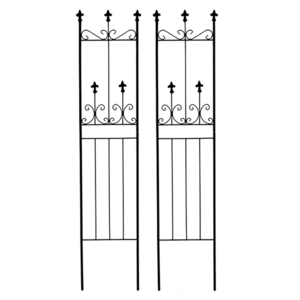 ガーデンフェンス フェンス 目隠し 庭 156cm ロータイプ スリム 2枚組 ハンギンググリーン バラ 朝顔 黒 ブラック MSMIK-0044BK
