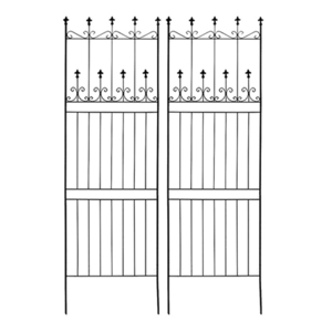 ガーデンフェンス フェンス アイアン 目隠し 庭 220cm ハイタイプ 2枚組 ハンギンググリーン バラ 朝顔 黒 ブラック MSMIK-0040BK