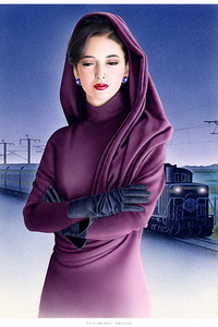 Art hand Auction ■Immediate purchase 081 ☆ Seiji Nakamura Travel Guide ☆ Sentimental Journey ☆ The woman of the sleeper express Rishiri ☆ Original print, artwork, painting, portrait