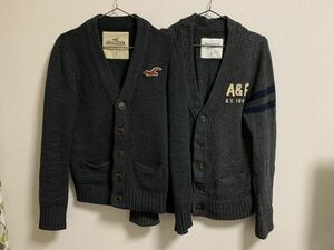 【2点セット】Abercrombie & Fitch と HOLLISTER カーディガン【S日本サイズM】アバクロンビー&フィッチ ホリスター ニット カーデガン