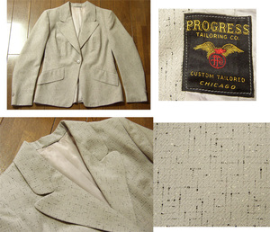 ヴィンテージ レディース カスリ ジャケット S / 50s,ロカビリー,FIFTIES,PROGRESS TAILORING CO,テイラー,CHICAGO,40s,SWING,JK,レトロ