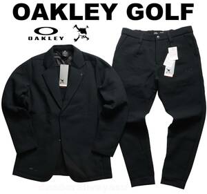 ■【M】秋冬 定価31,900円 オークリー GOLF SKULL 保温 防風 撥水 シワ加工 フリースボンディング テーラードジャケット&ジョガーパンツ■