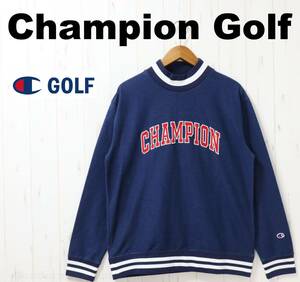 ■【M】定価12,980円 チャンピオン ゴルフ モックネックシャツ紺■