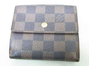 ルイヴィトン　Louis Vuitton　ダミエ　Wホック財布　USED　ポルトフォイユ・エリーズ　N61654