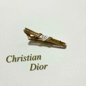 美品★Christian Dior クリスチャンディオール ネクタイピン CD ゴールド 金色 結婚式 ビジネス プレゼント 古着 メンズ お洒落 スーツ