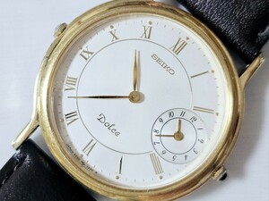 SEIKO Seiko Dolce Dolce [2E20-0020] gentleman for high class wristwatch Rome n ivory dial 