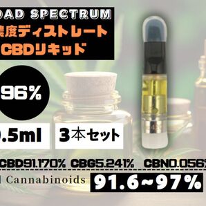 【高濃度97%・3本】ブロードスペクトラム0.5ml【CBD/CBN/CBG】