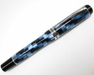 # Parker fountain pen # unused # Duo folding temi check blue PT#F#
