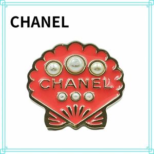 シャネル CHANEL 貝殻モチーフ ピンクブローチ フェイクパール B17C 