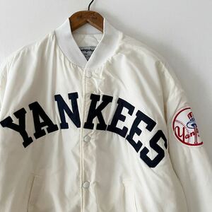 レア色! 80s 90s Swingster NEW YORK YANKEES スタジャン M ホワイト USA製 ビンテージ 80年代 90年代 ニューヨーク ヤンキース オリジナル