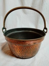 銅鍋COPPER100 HOME WARE shinko 手提げ鍋/ 吊り鍋 レトロ_画像1