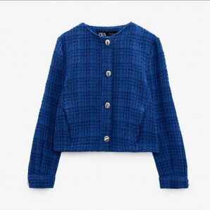 ZARA ツイードノーカラージャケット