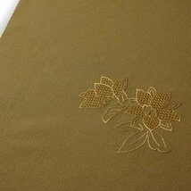 【ほりだし堂】　付下げ　ミシン刺繍　華文　芥子系色（単色）　反物　着物　着尺　八掛付き　端縫い反物　12/17～12/24_画像4