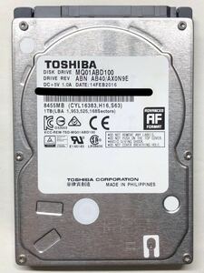 使用時間 500時間 正常 TOSHIBA MQ01ABD100 1000GB 1TB s20231206-206