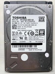 使用時間 489時間 正常 TOSHIBA MQ01ABD100 1000GB 1TB s20231206-205