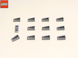 レゴ LEGO パーツ １×２スロープグリル（フラットシルバー）12個 部品 未使用 