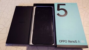 美品 初期化済 OPPO Reno5A 5G CPH2199 シルバーブラック SIMフリー デュアルシムモデル RAM6GB ROM128GB 