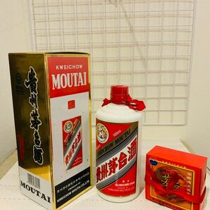 【未開封美品】貴州茅台酒　MOUTAI マオタイ酒　38% 酒杯付　947g