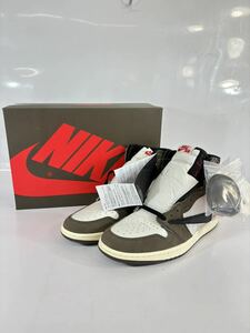 NIKE ナイキ air jordan1 travis Scott トラヴィススコット 箱 レシート 黒タグ 未使用品　high OG TS SP CD4487 100 ブラウン 28.5cm 