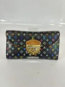 LOUIS VUITTON ルイ　ヴィトン ブラック マルチカラー 長財布　ポルトフォイユ　ウジェニ　マルチカラー　ノワール　グルナード　M93738