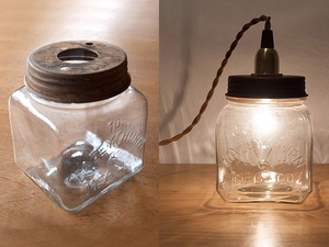 新品☆In The Bottle Lamp☆ガラス製ランプシェードDAZEY　メイソンジャー花瓶ビンテージdetailアンティークusaボトルランプ瓶アメリカ北欧