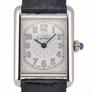 カルティエ CARTIER W1014254/2416 マストタンク SM SV925/レザー クォーツ レディース 美品 内箱付き D#127995