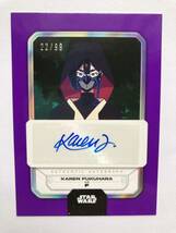 福原かれん　Karen Fukuhara　直筆　サインカード 99枚限定　2023 2023 Topps Star Wars Flagship　Purple Parallel F auto_画像1