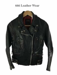 TK トリプルシックス 666 Leather Wear ライダースジャケット ライトニング レザージャケット 32 黒 ブラック