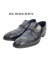 TK 数週間程度の使用 美品 バーバリー BURBERRY 『艶感レザー×艶消しビット』 レザーシューズ ビットローファー 革靴 26_画像1