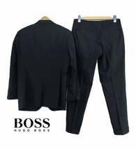 TK 美品 ヒューゴボス HUGO BOSS 『2本線のチョークストライプ柄』 スーツ セットアップ ジャケット パンツ_画像2