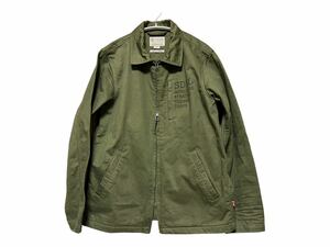 【美品】S/DOUBLE エスダブル SDBL JACKET ミリタリーｗジッパーブルゾン ジャケットS/カーキ/日本製/メンズ/