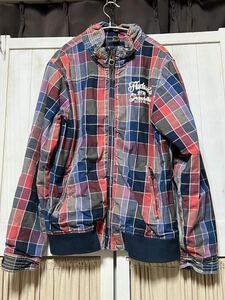 SCOTCH & SODA スコッチ アンド ソーダ　USED加工 チェック柄 スイングトップブルゾン スコッチソーダ ブルゾン バックプリント